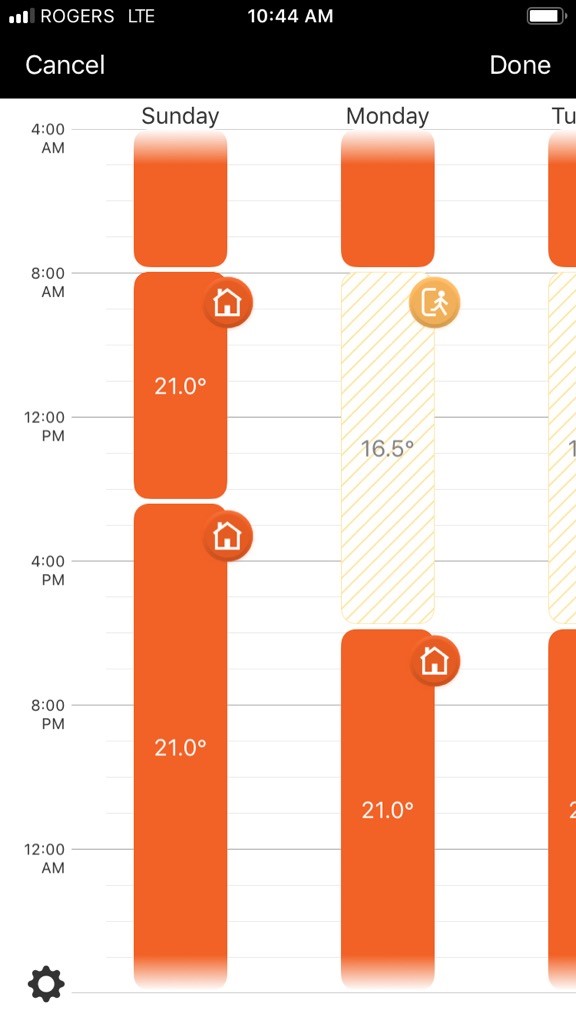 Smarter home app schedules view