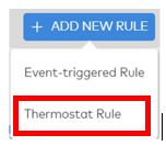 Enercare Smarter Home Add New Rule Menu